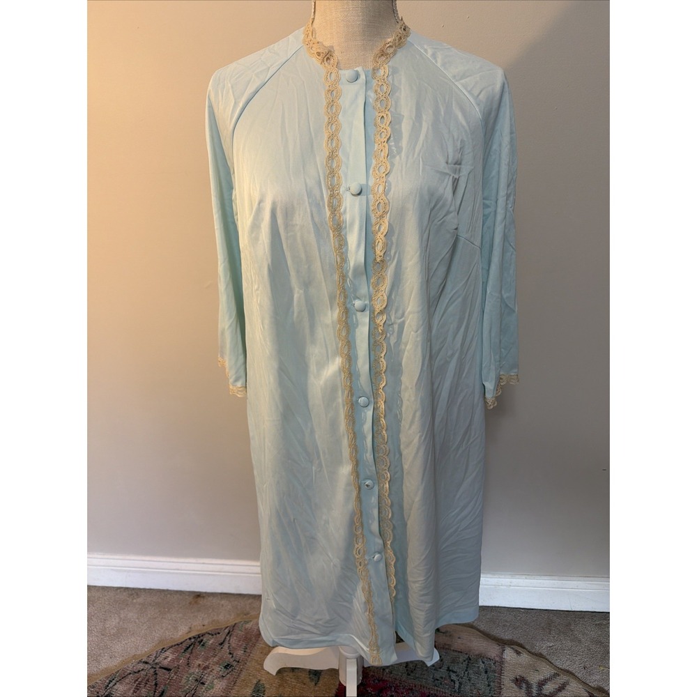 Vintage 70's Vanity Fair Button Up Robe Housecoat Size M 36